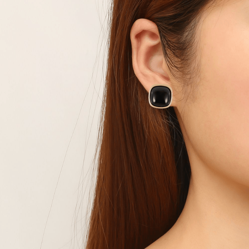 Square Agate Studs