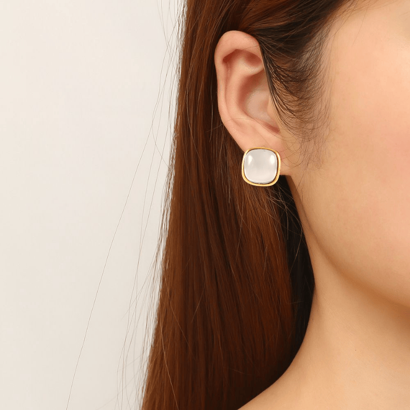 Square Pearl Studs