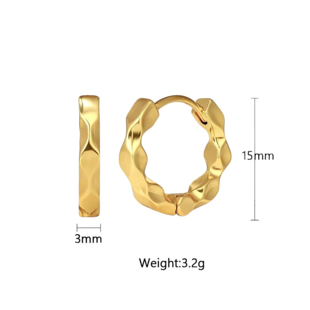 Round wave hoop earrings by My Store featuring a sleek, modern design with a smooth, curved shape perfect for stylish accessories.