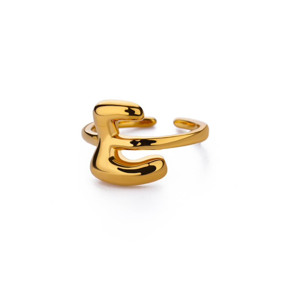 Adjustable Alphabet Initial Ring A-Z by Ainna Official featuring a sleek, minimalist design with a personalized initial letter.