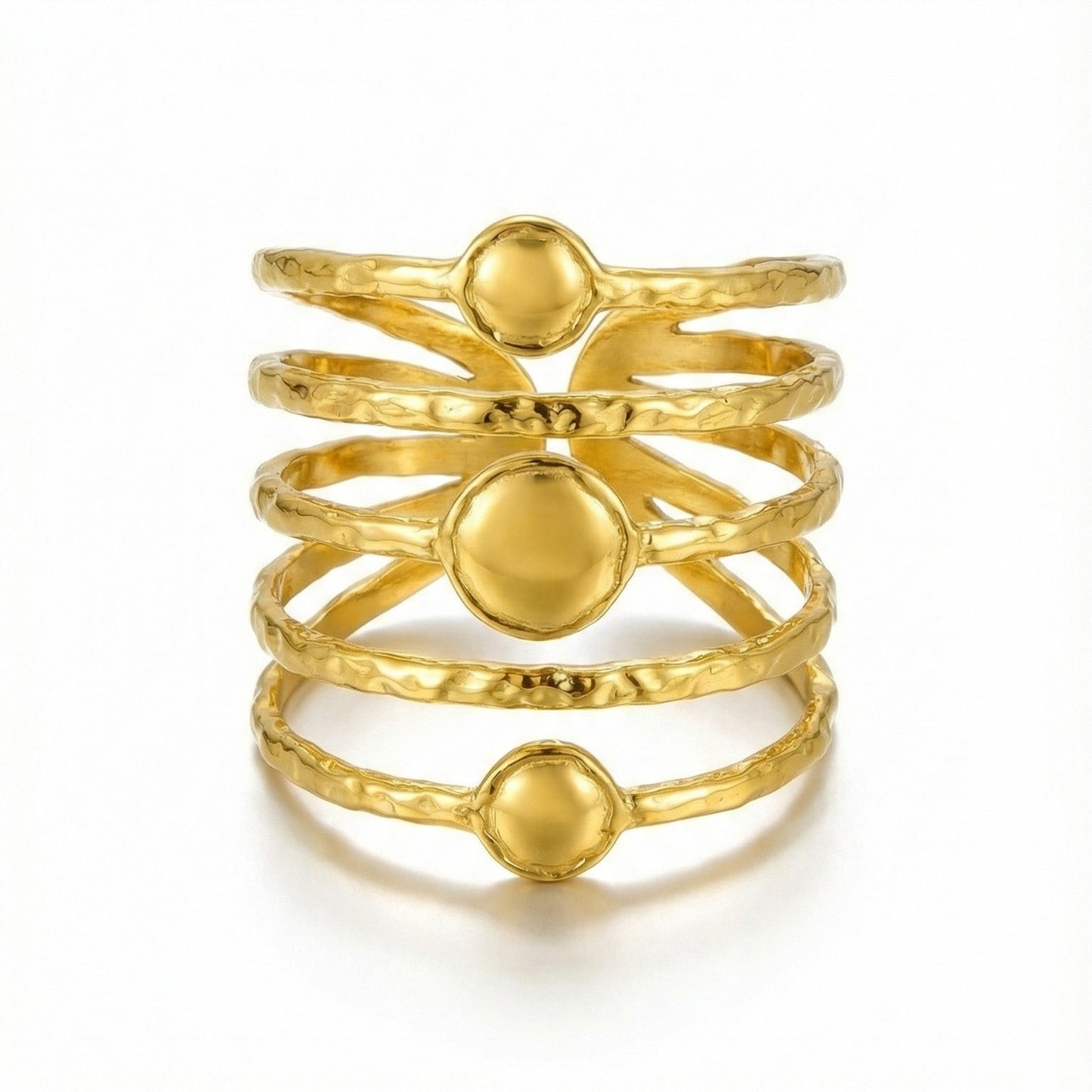 Golden spiral adjustable ring by Ainna Official, featuring a sleek, stylish design perfect for everyday wear.