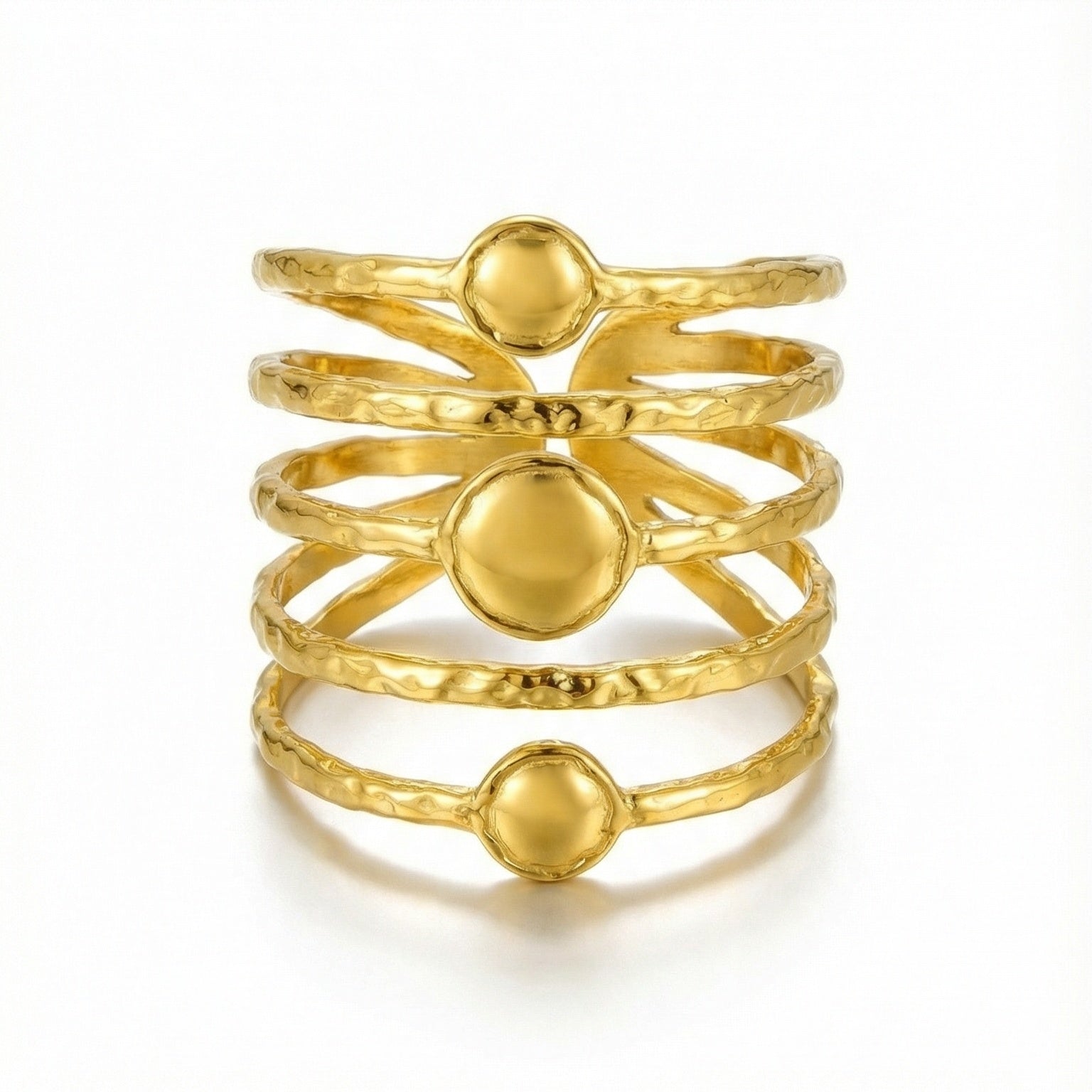 Golden spiral adjustable ring by Ainna Official, featuring a sleek, stylish design perfect for everyday wear.