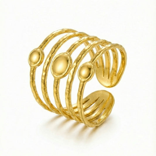 Gold spiral adjustable ring from Ainna Official featuring a smooth, elegant design perfect for stylish jewelry wear.