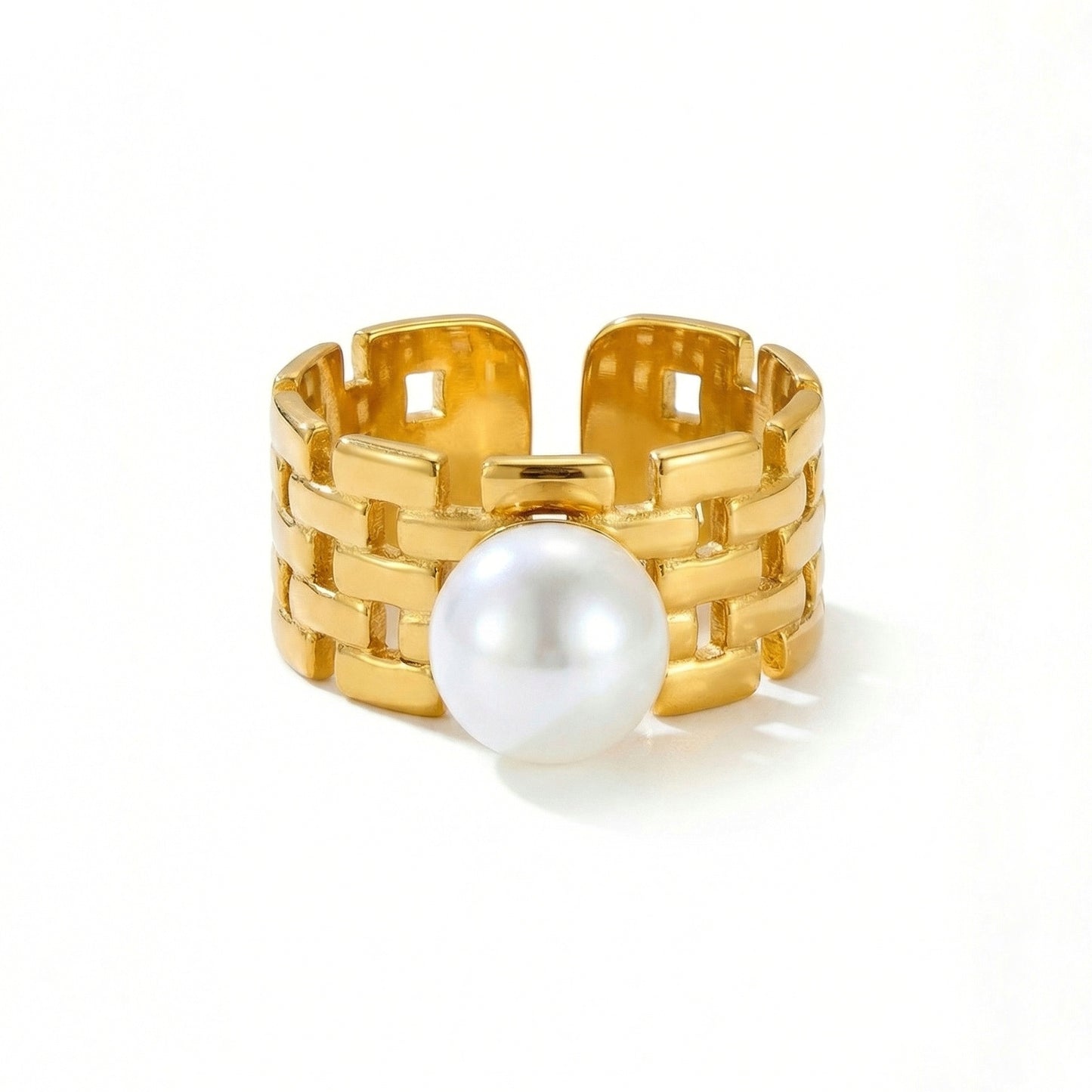 Pearl brick ring ( adjustable )