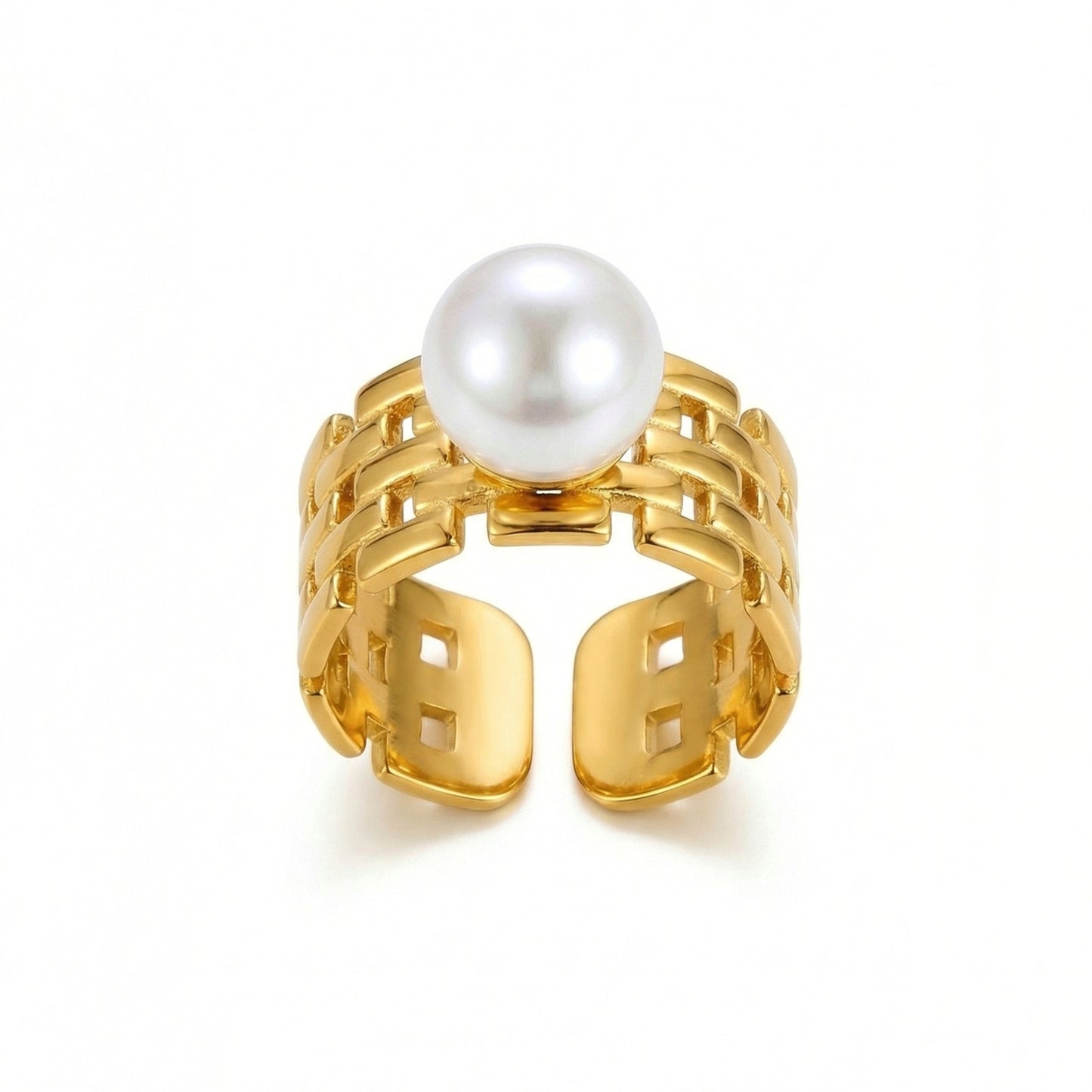 Pearl brick ring ( adjustable )