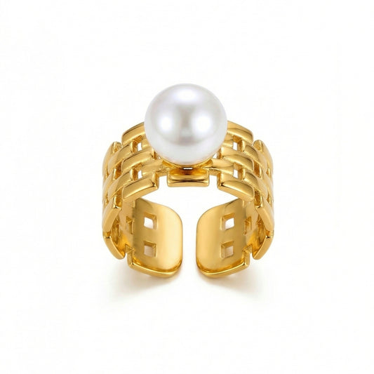 Pearl brick ring ( adjustable )