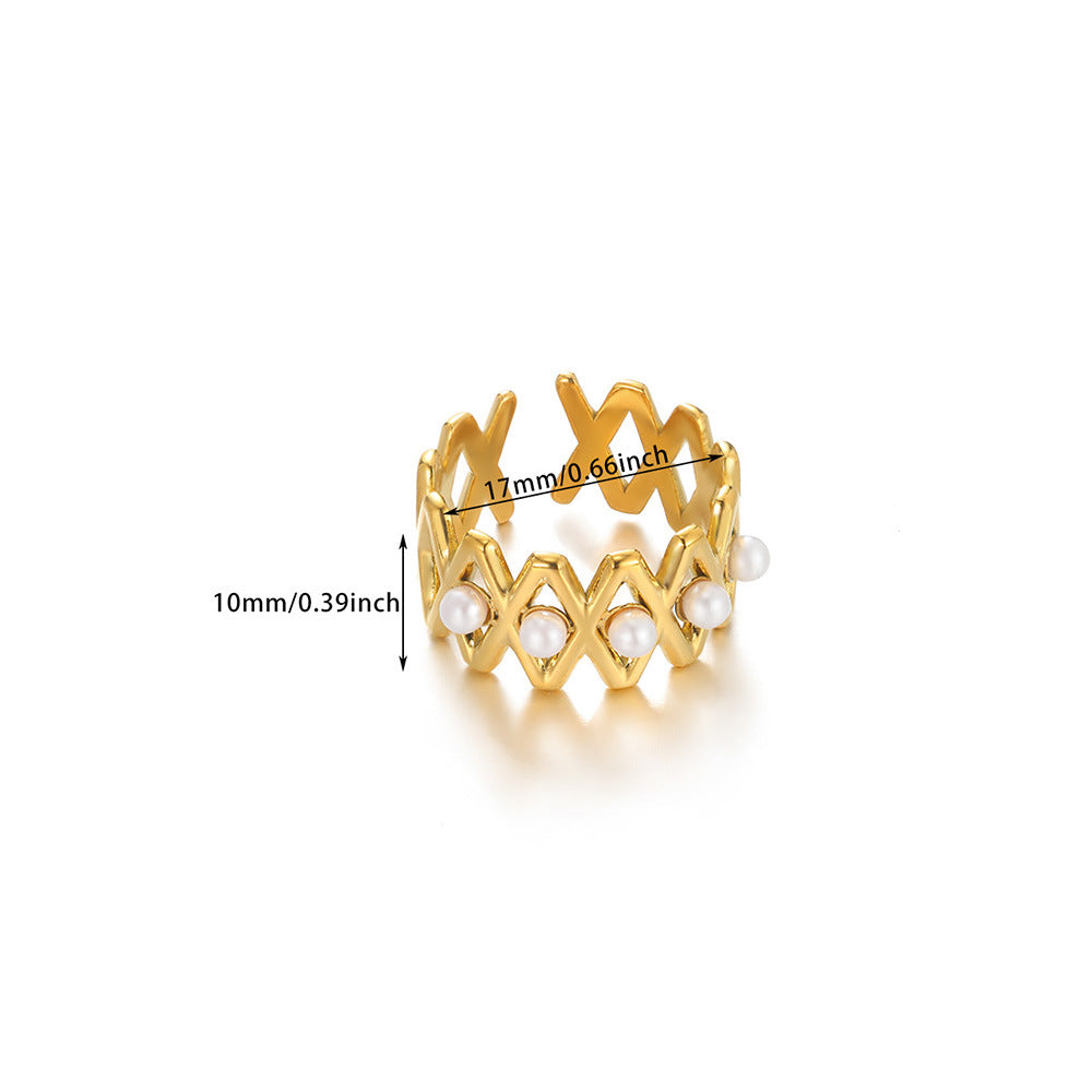 Pearl Graffiti Ring (adjustable)