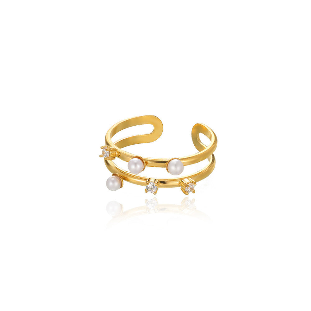 Pearl Statement Ring (adjustable)