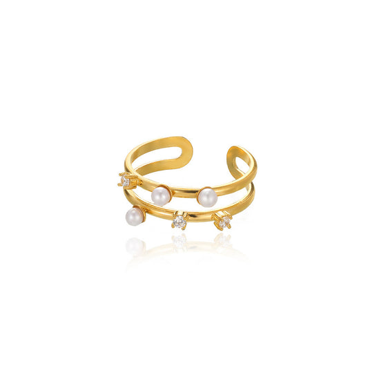 Pearl Statement Ring (adjustable)