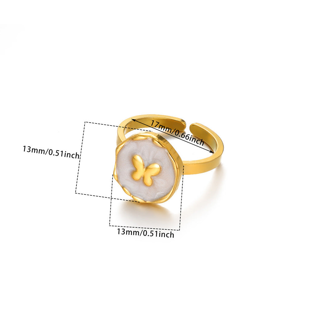 Ivory Butterfly Ring (adjustable)