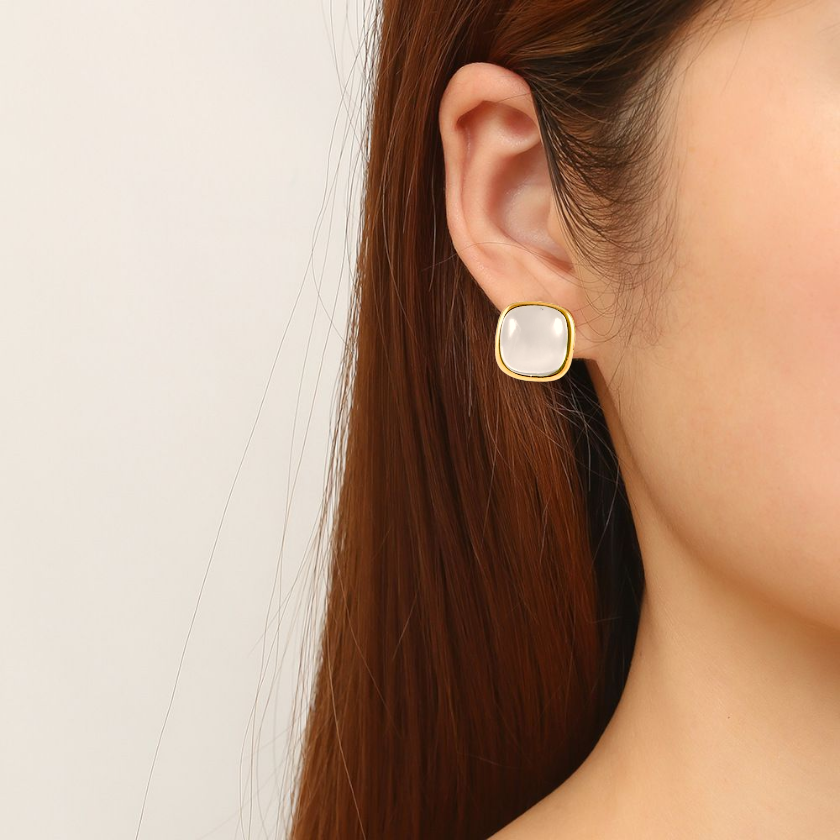 Square Pearl Studs