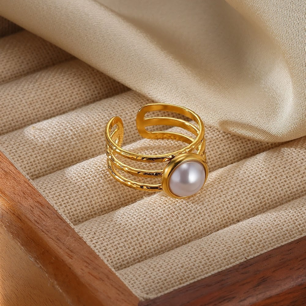 Three-Layer Pearl Ring (adjustable)