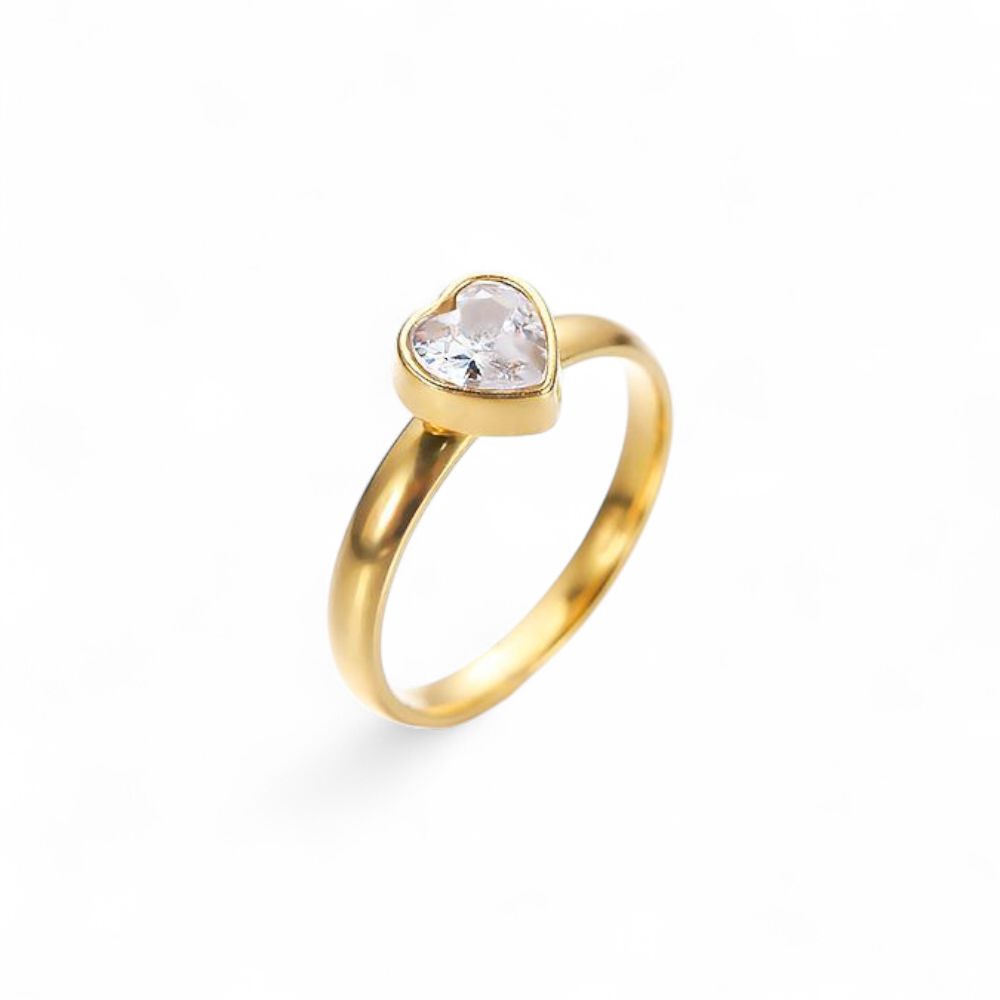 Diamanté Heart Ring