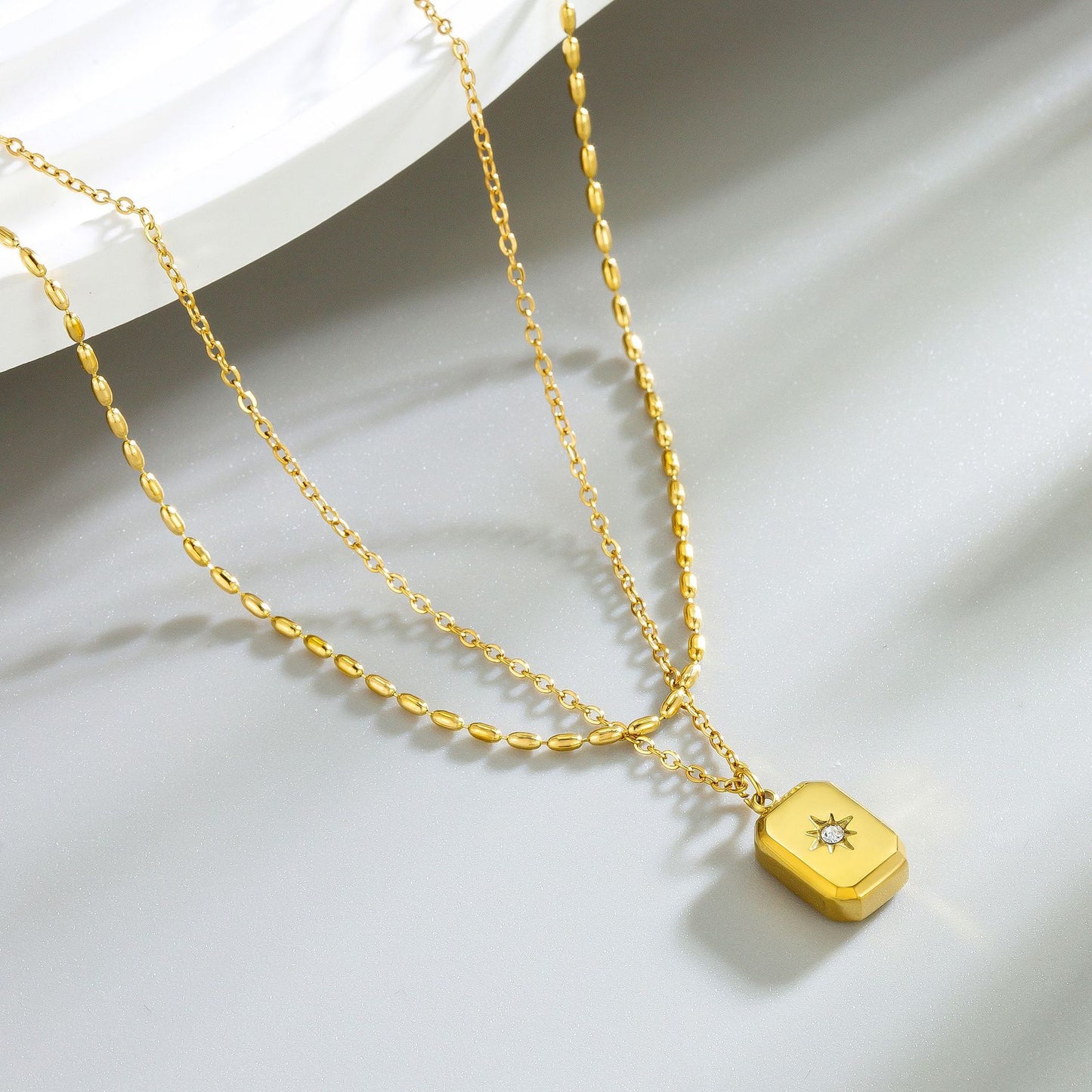 Star Tag Layered Pendant