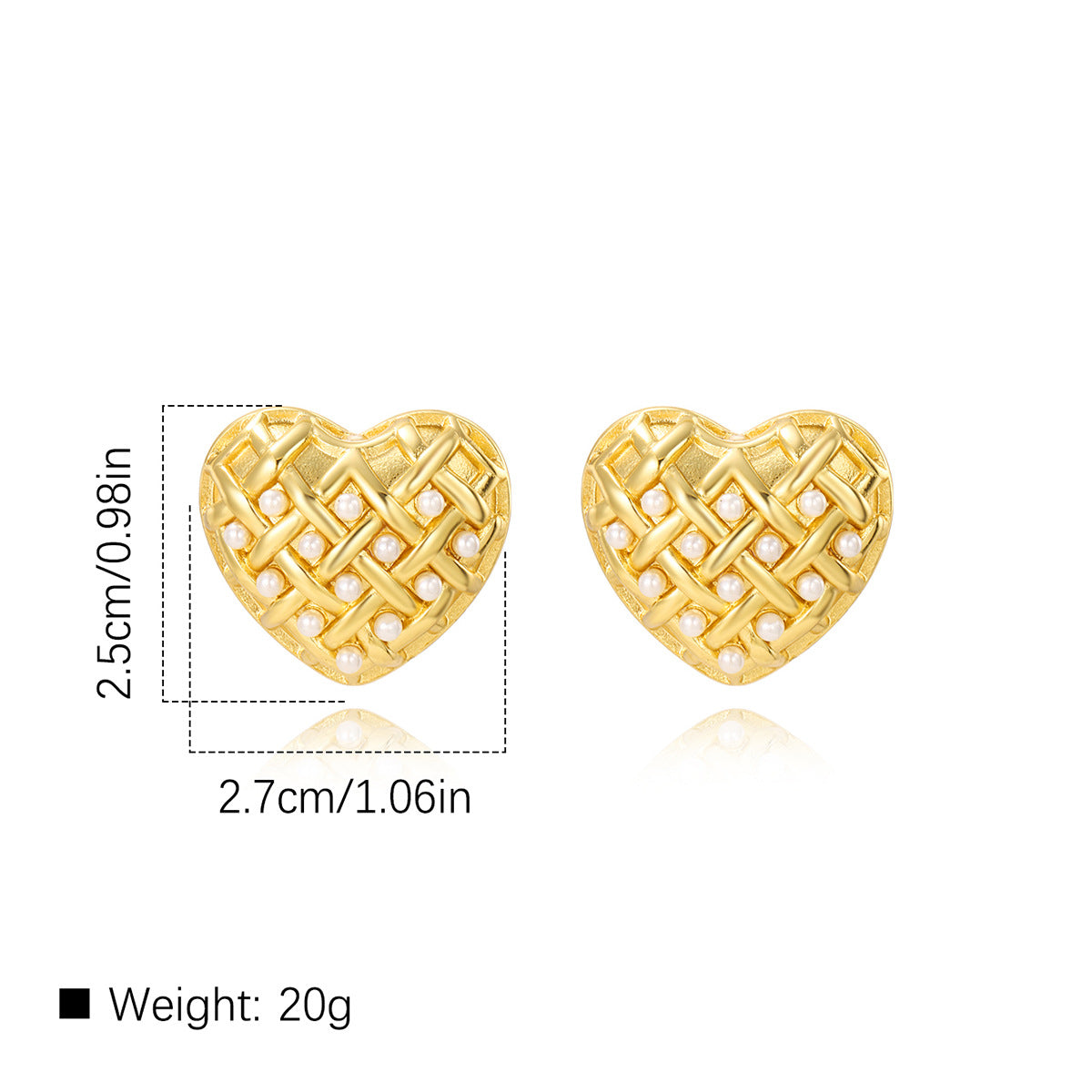 Grid Heart Earrings