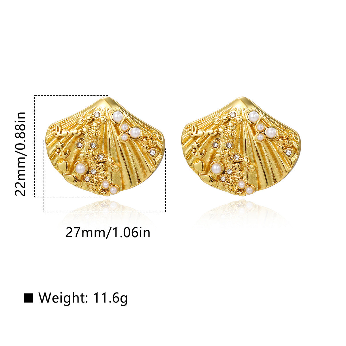 Seashell Pearl Earrings