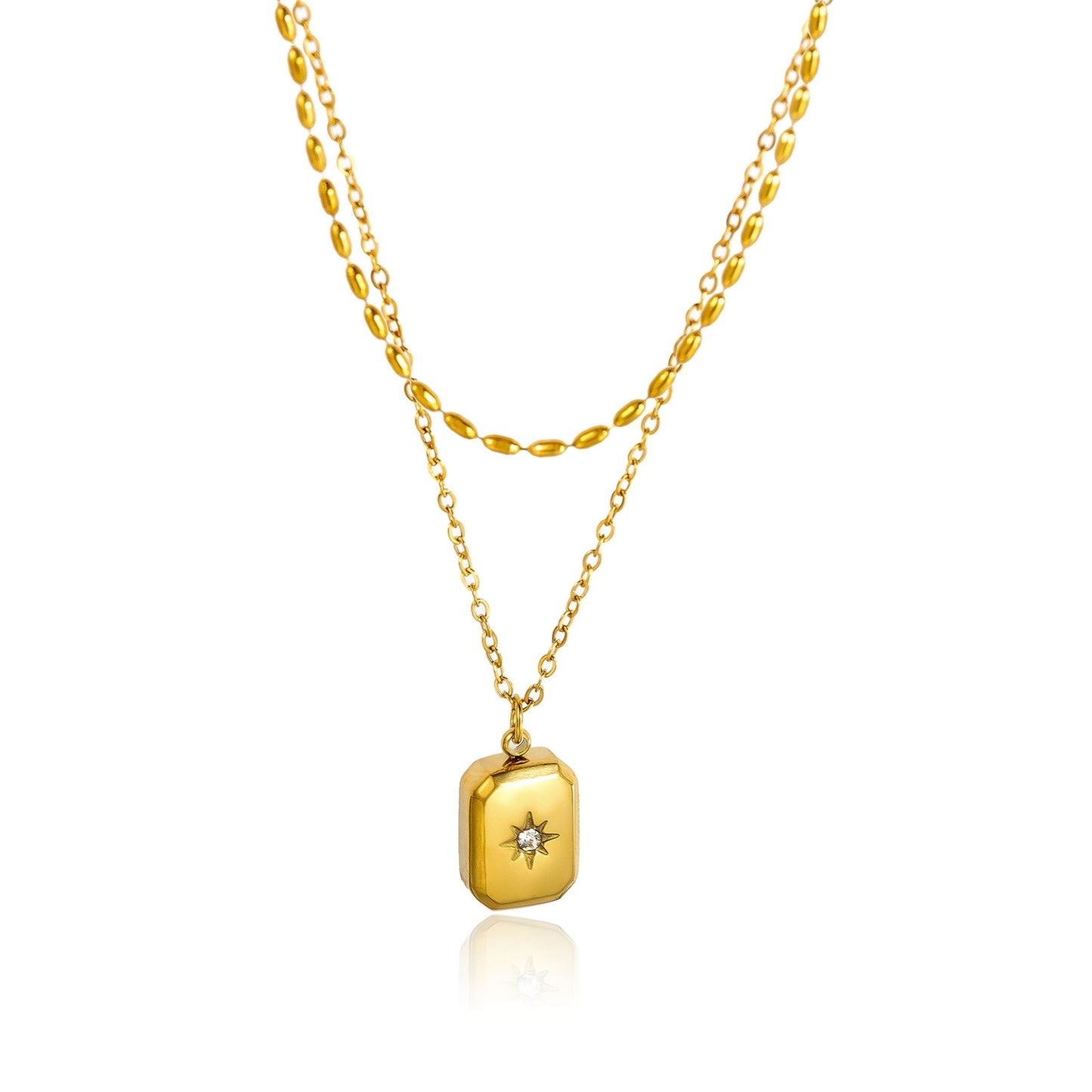 Star Tag Layered Pendant