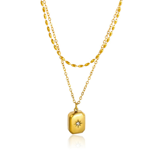 Star Tag Layered Pendant
