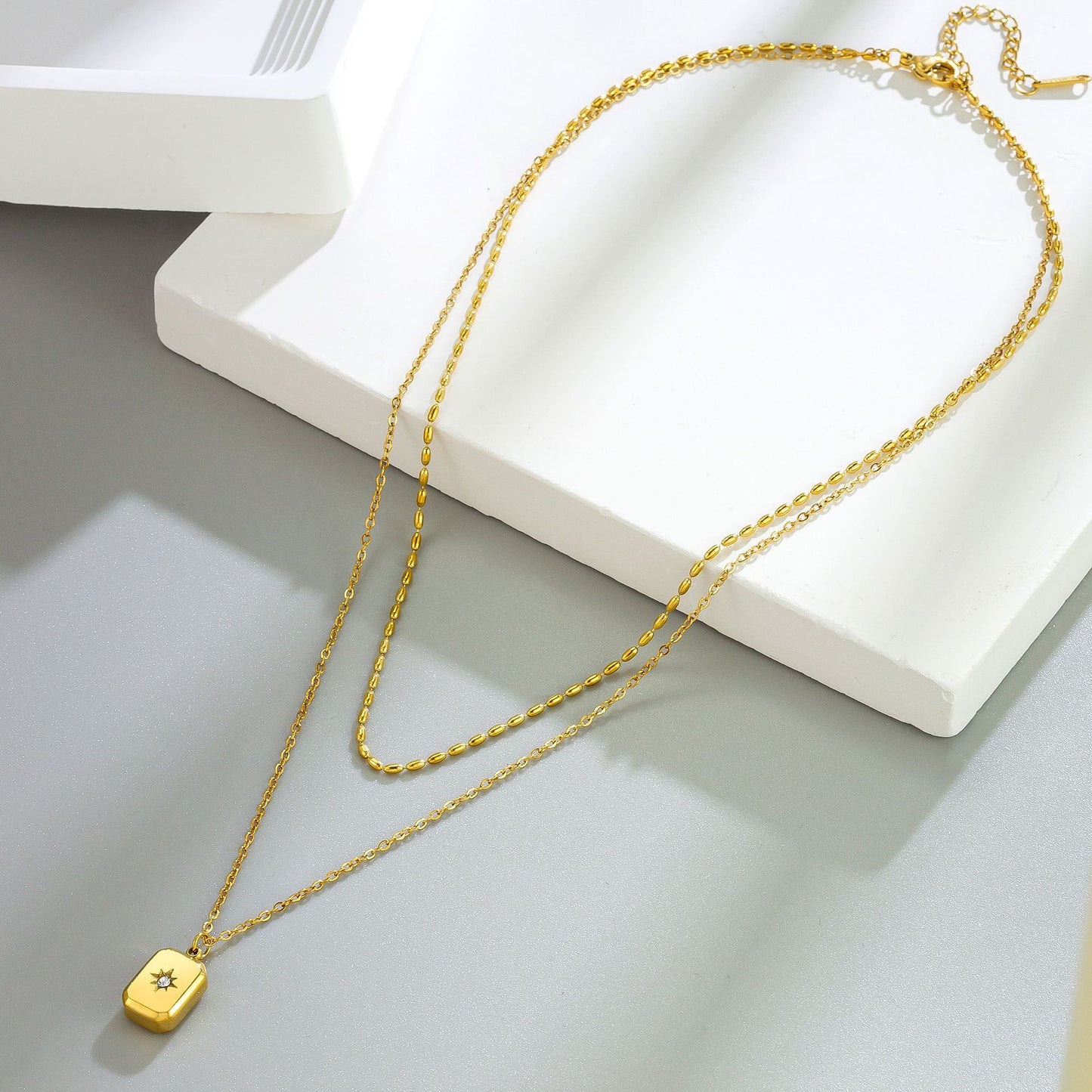 Star Tag Layered Pendant