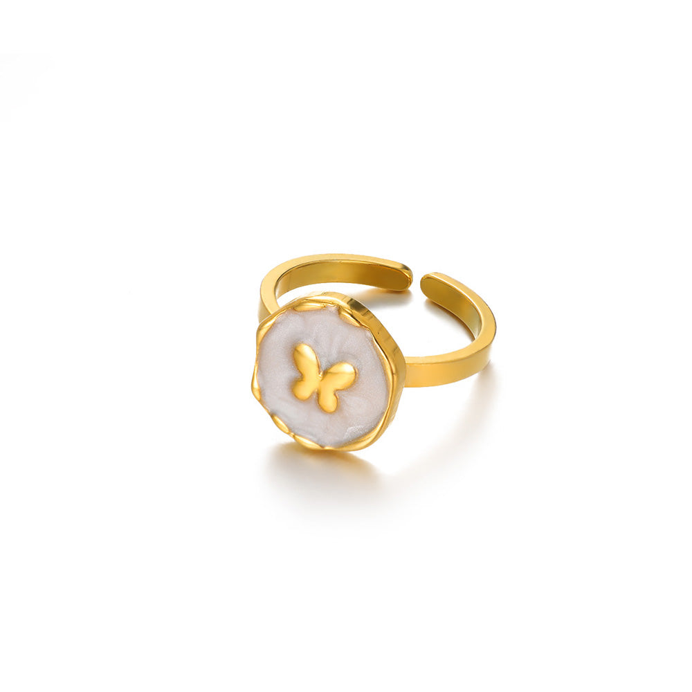 Ivory Butterfly Ring (adjustable)