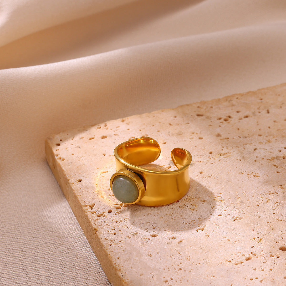 Mint Stone Ring (adjustable)