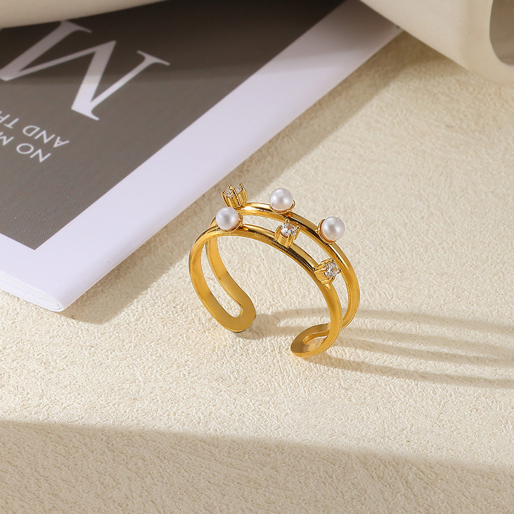 Pearl Statement Ring (adjustable)