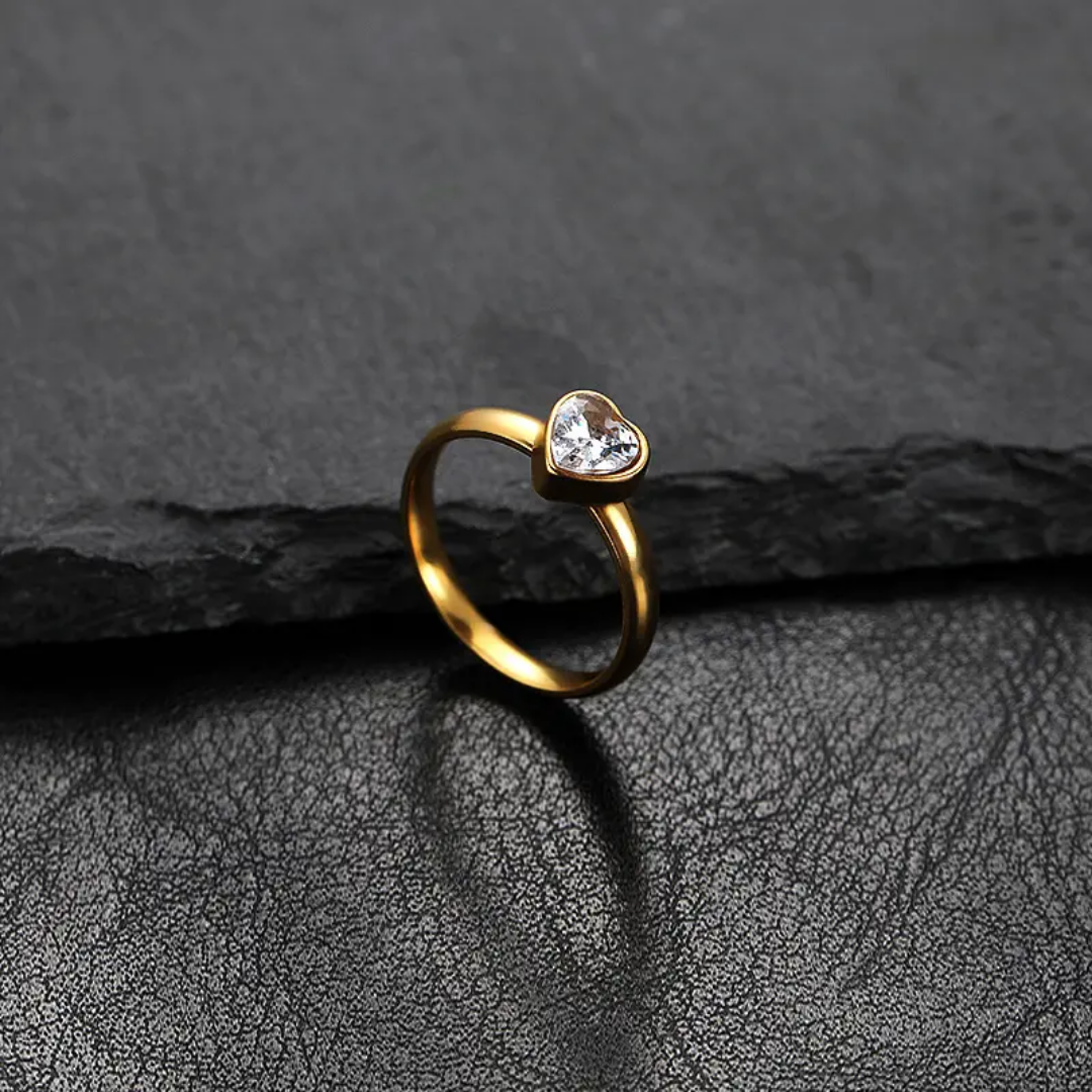 Diamanté Heart Ring