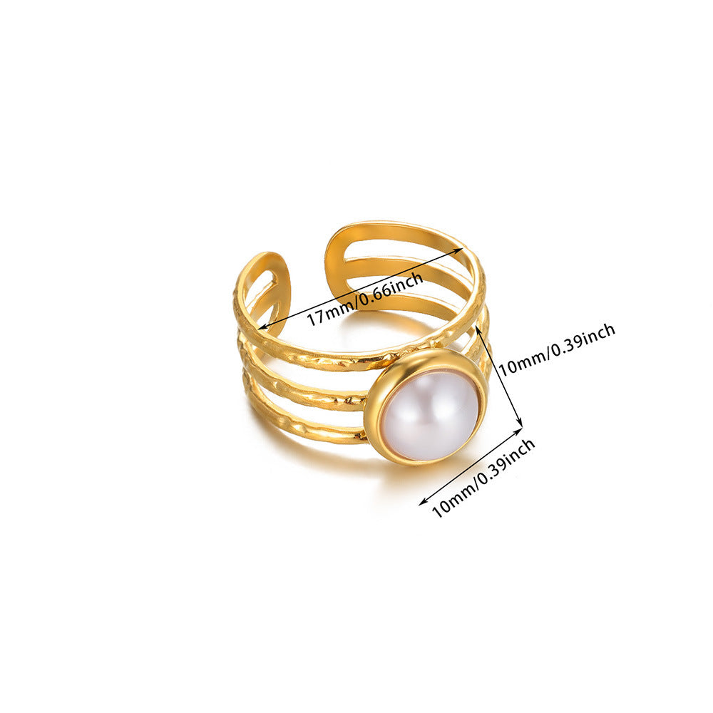 Three-Layer Pearl Ring (adjustable)