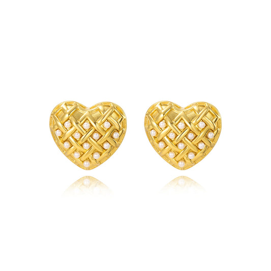 Grid Heart Earrings
