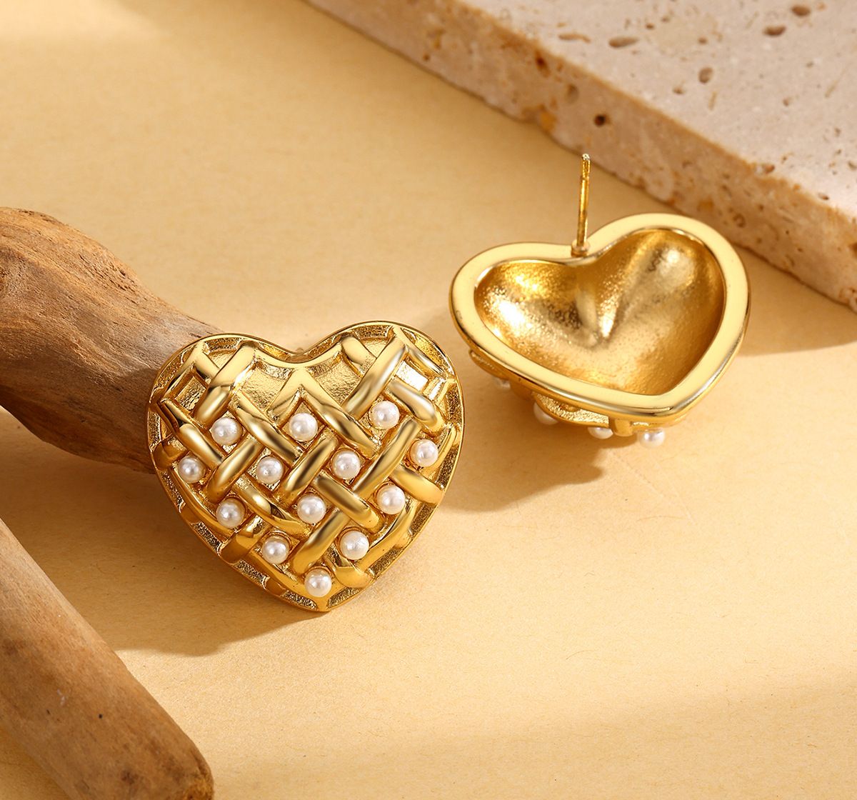 Grid Heart Earrings
