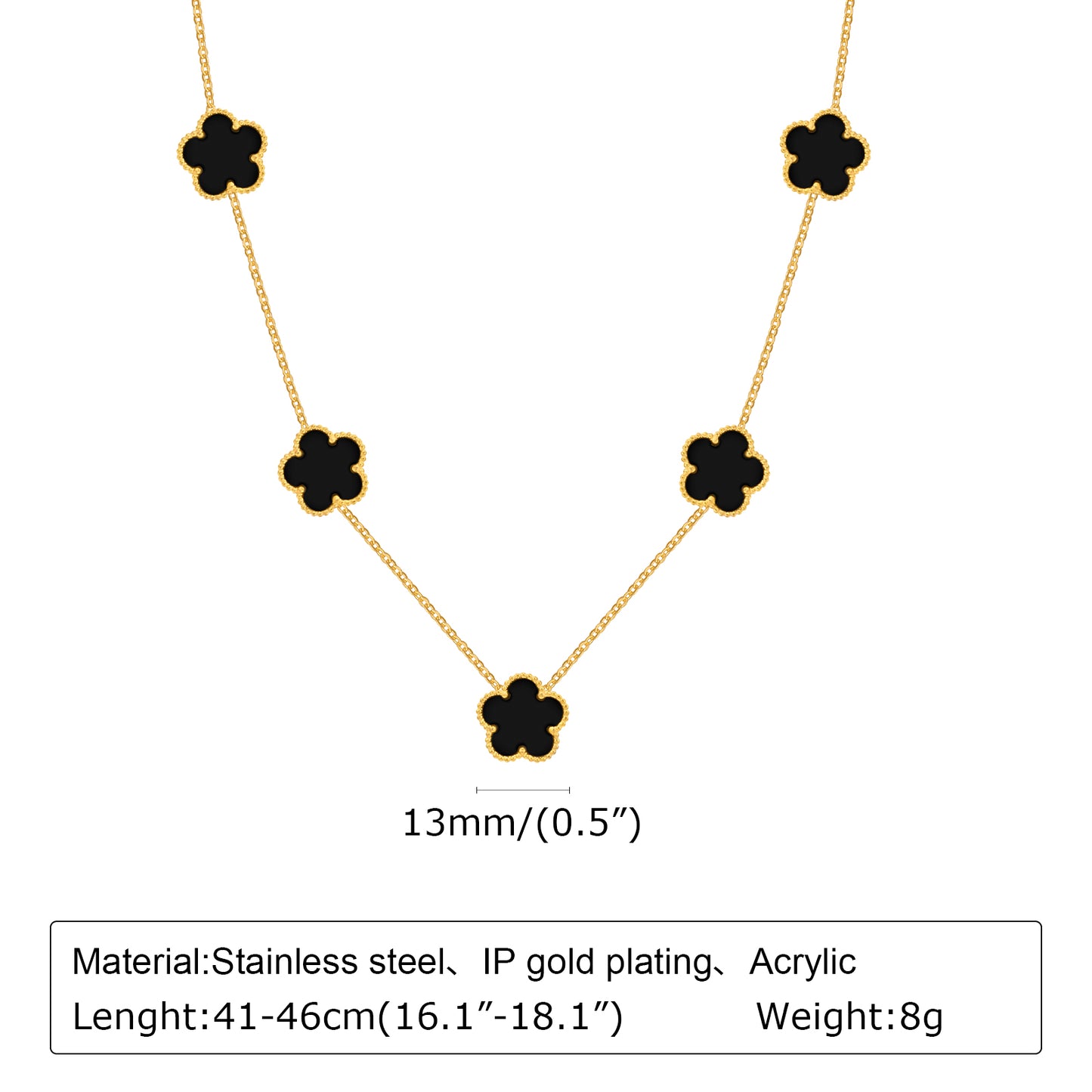 Clover Necklace [Black]